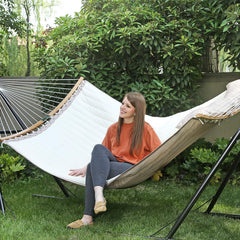 SONGMICS Quilted Double Hammock folded for storage