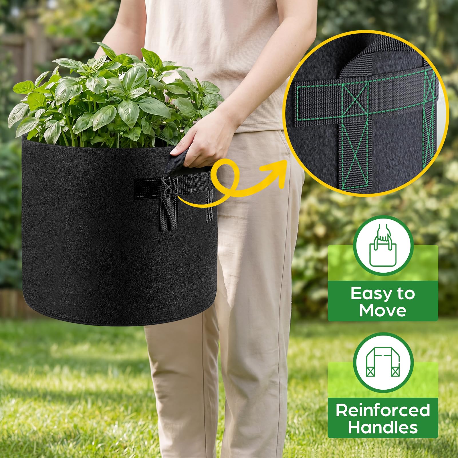 Songrey Grow Bag with tomato plants growing inside