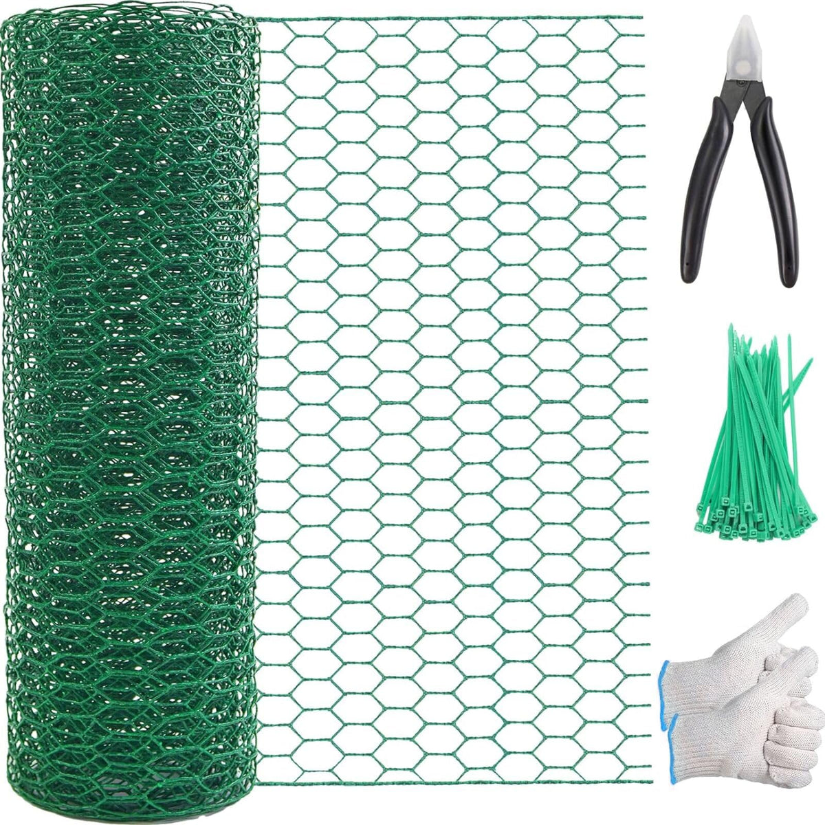 SONGZIMING Chicken Wire roll 15.7in x 118in green mesh