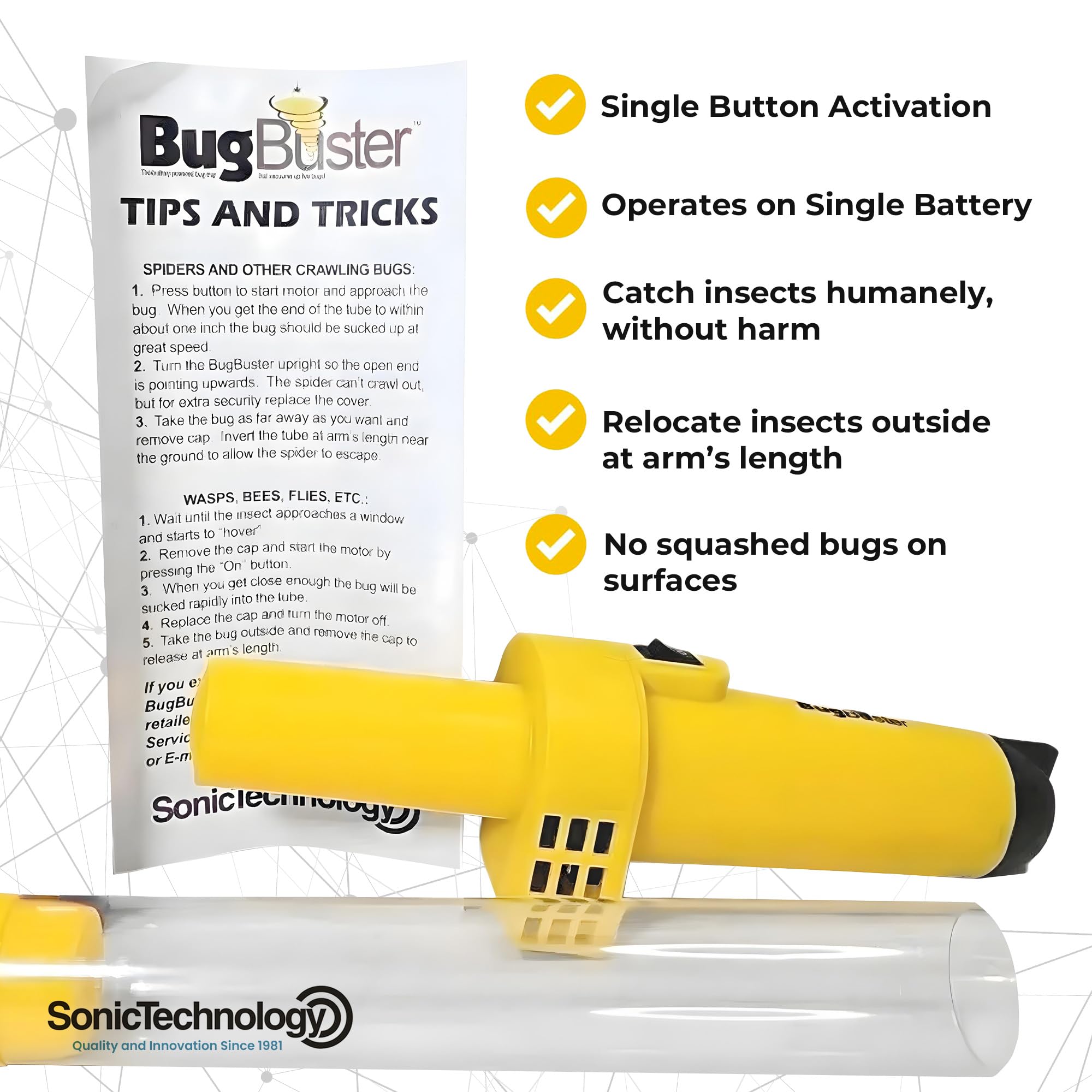 Sonic Technology BugBuster BB100 close-up of button