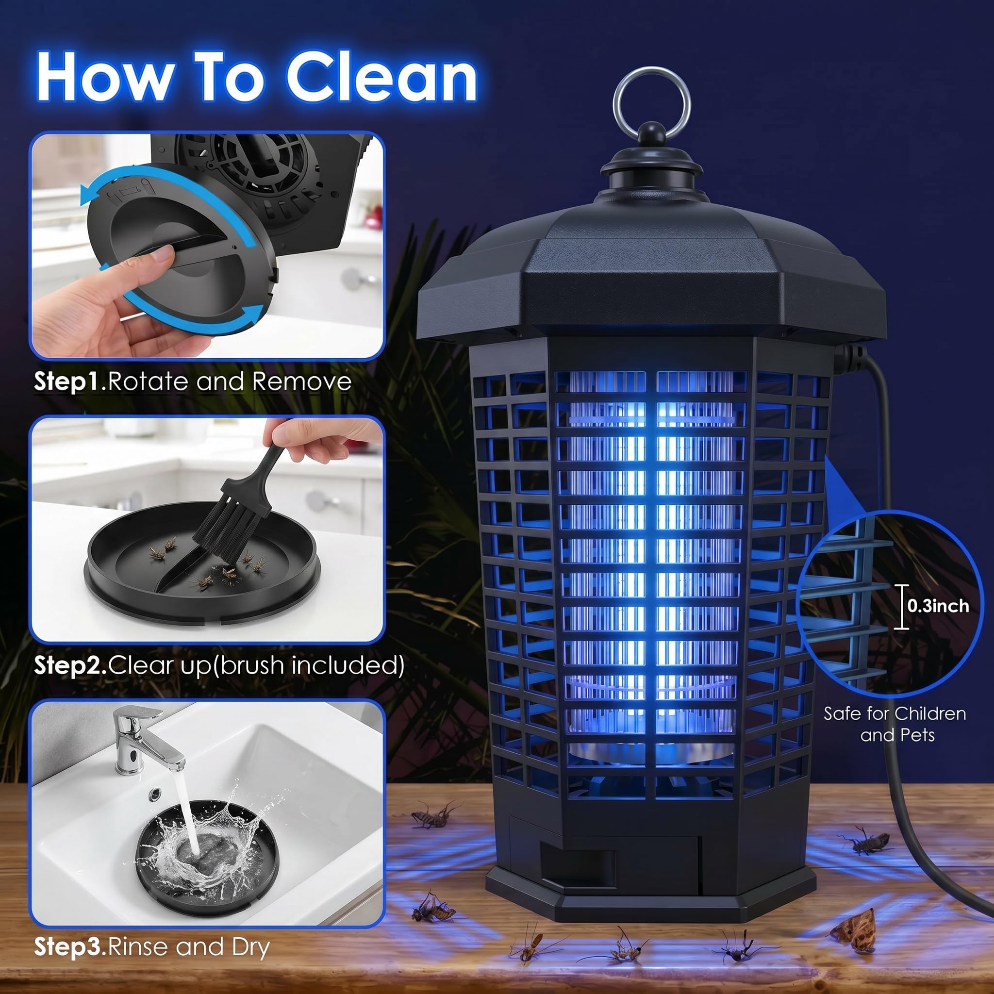 SonicPulse bug zapper in a kitchen setting