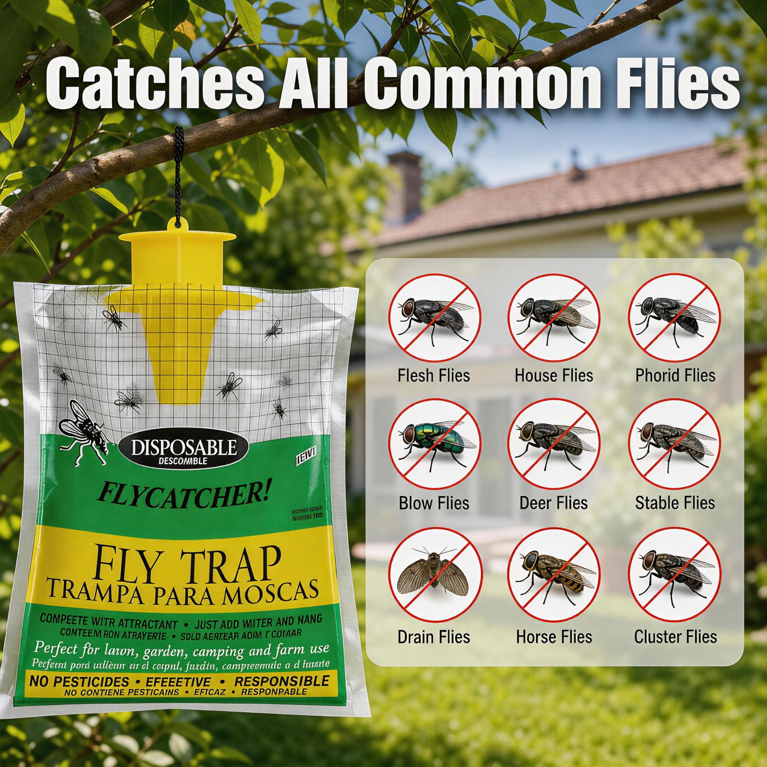 SonicPulse fly trap setup instructions with bait activation