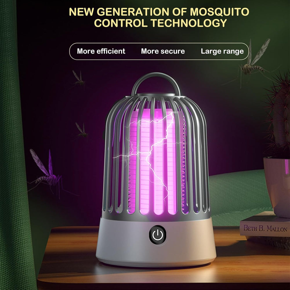 SonicPulse Mosquito Zapper in a bedroom setting at night