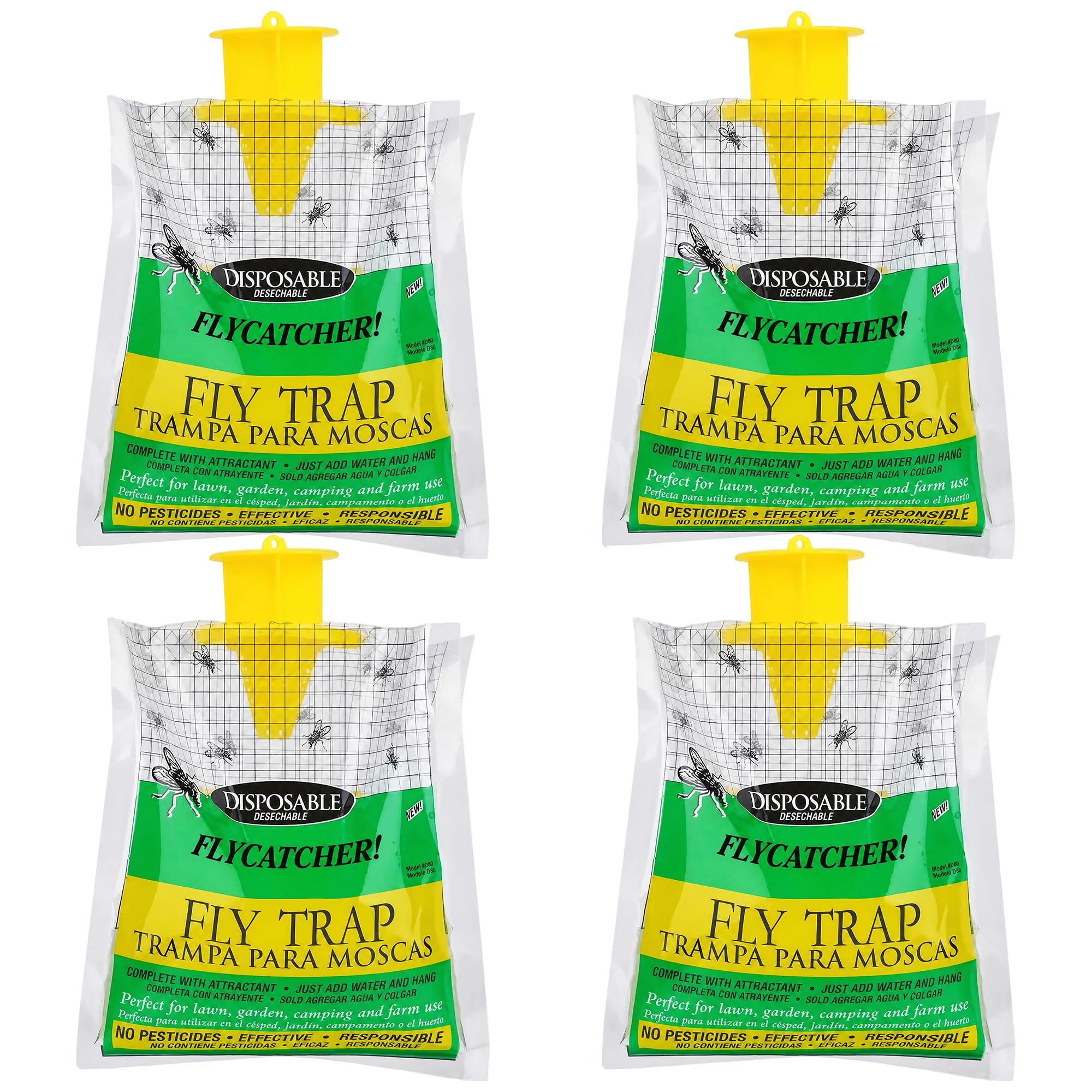 SonicPulse Outdoor Fly Trap 4 Pack green disposable traps