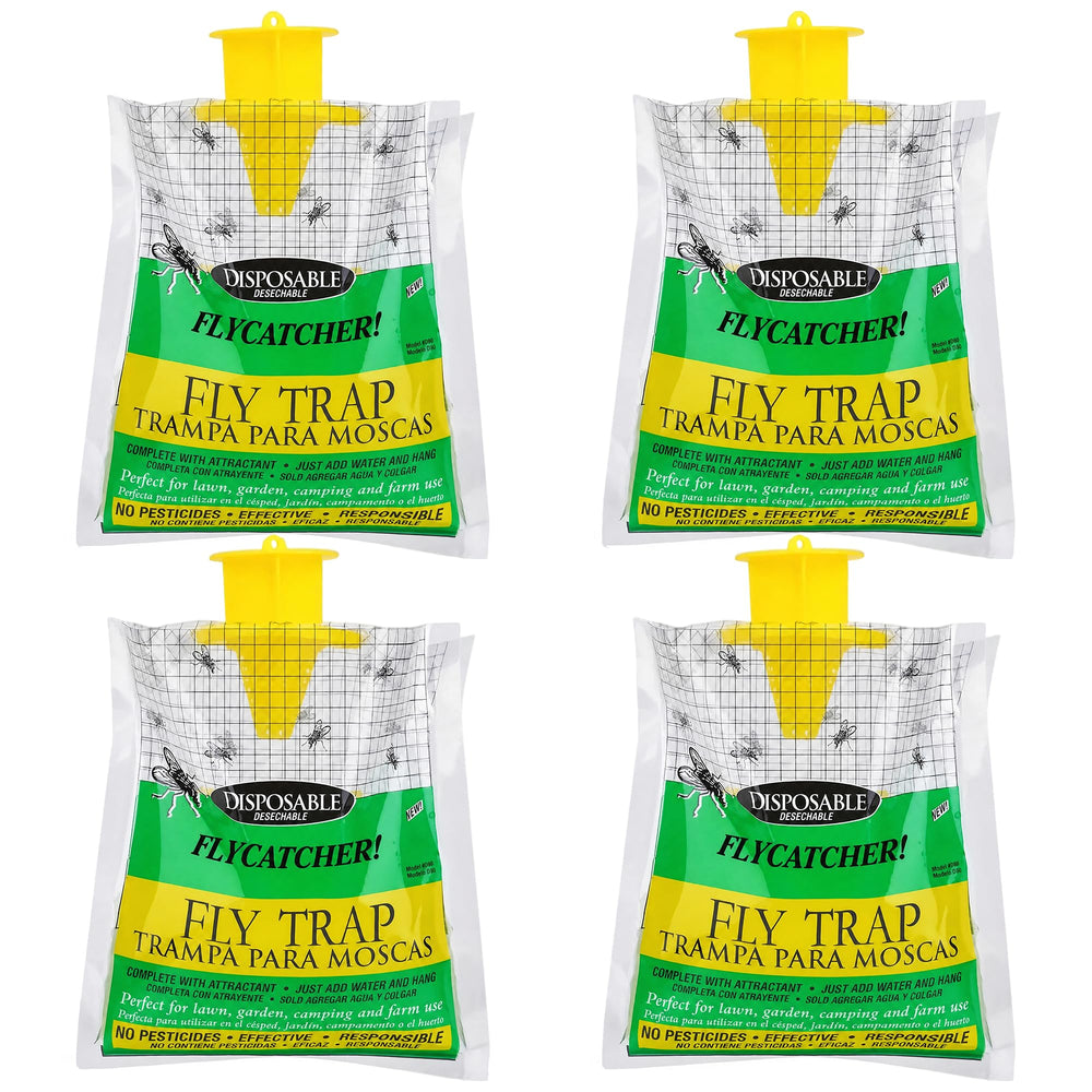 SonicPulse Outdoor Fly Trap 4 Pack green disposable traps
