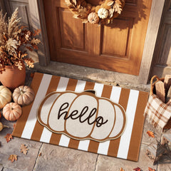 Sonwyoung 24-inch x 36-inch Fall Pumpkin Layered Doormat Set front view