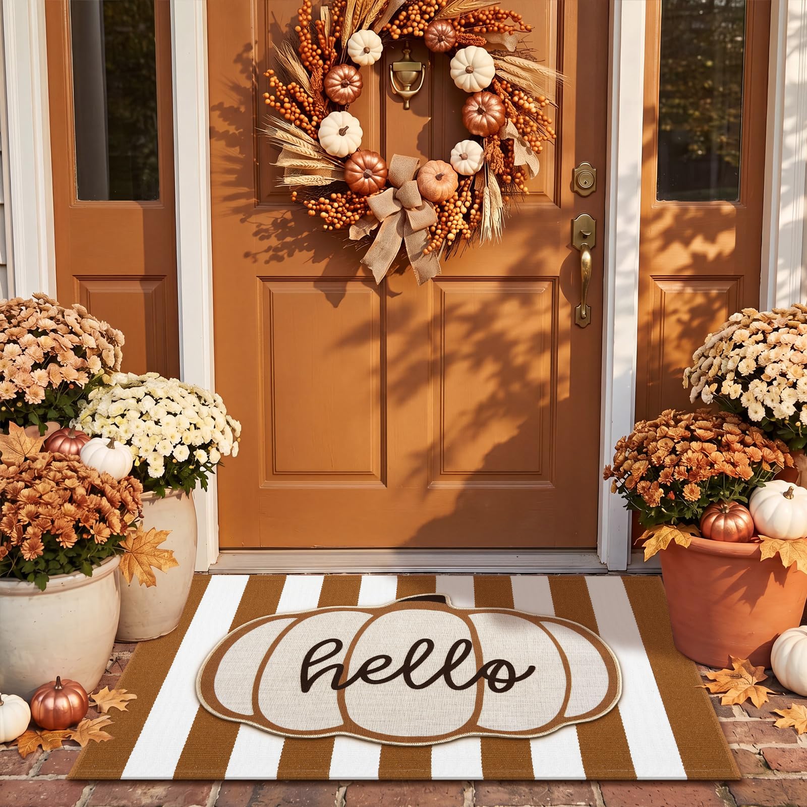 Sonwyoung doormat set in a cozy autumn setting