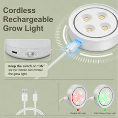 Sooogd grow light with remote control on a plant shelf