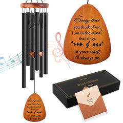Soopau 30-inch Memorial Wind Chimes with black finish and 6 aluminum tubes