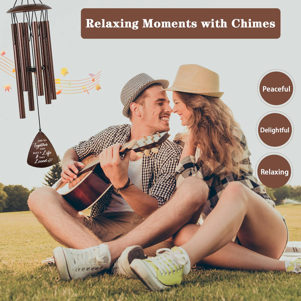 Soopau 32-inch bronze wind chimes hanging outdoors