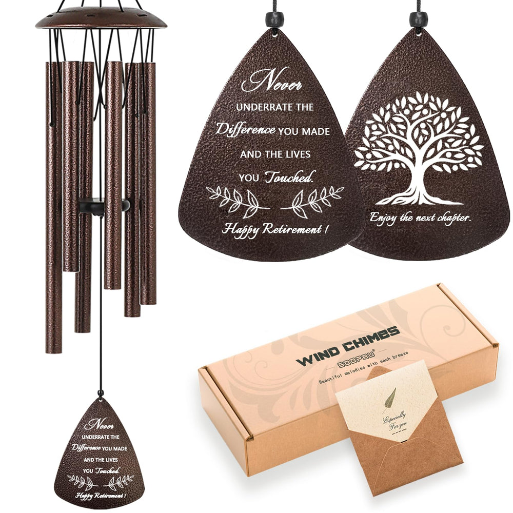 Soopau 32-inch wind chimes bronze finish front view