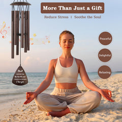 Soopau 32-inch wind chimes hanging in a garden setting