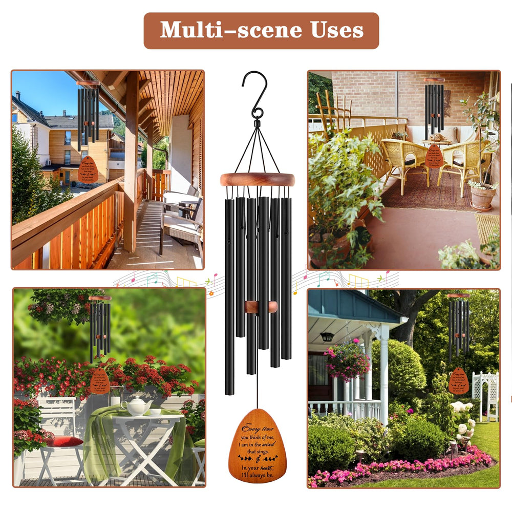 Soopau Memorial Wind Chimes displayed on a patio