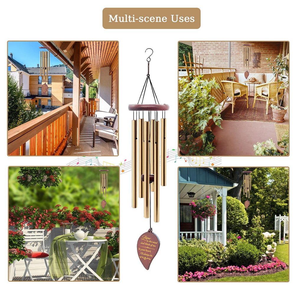 Soopau Wind Chimes displayed on a patio