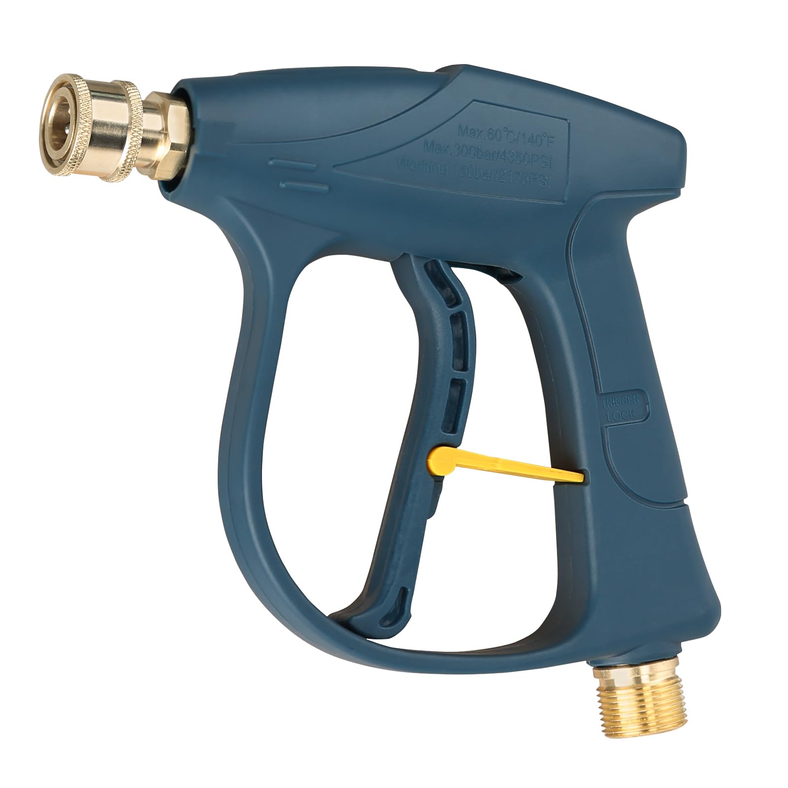 Sooprinse High Pressure Washer Gun front view with five spray nozzle tips