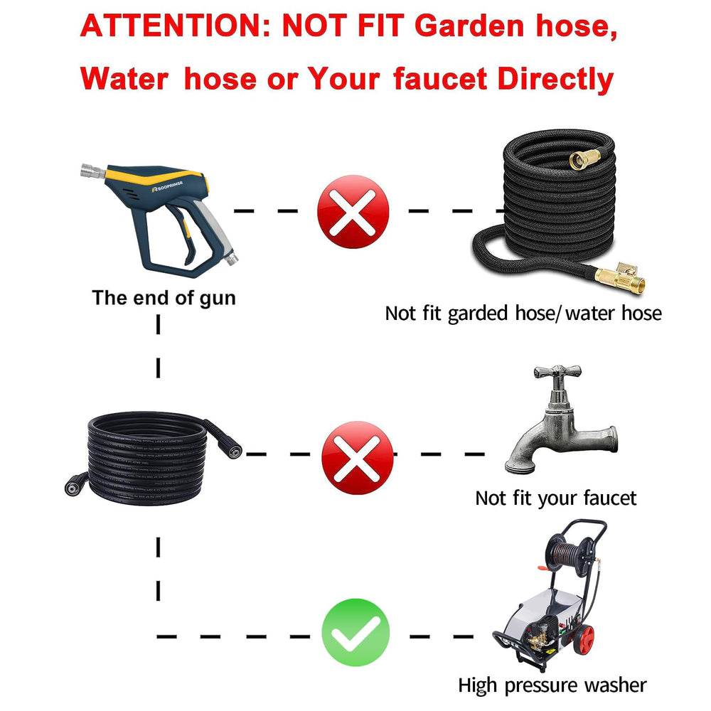 Sooprinse High Pressure Washer Gun with wand extension attached