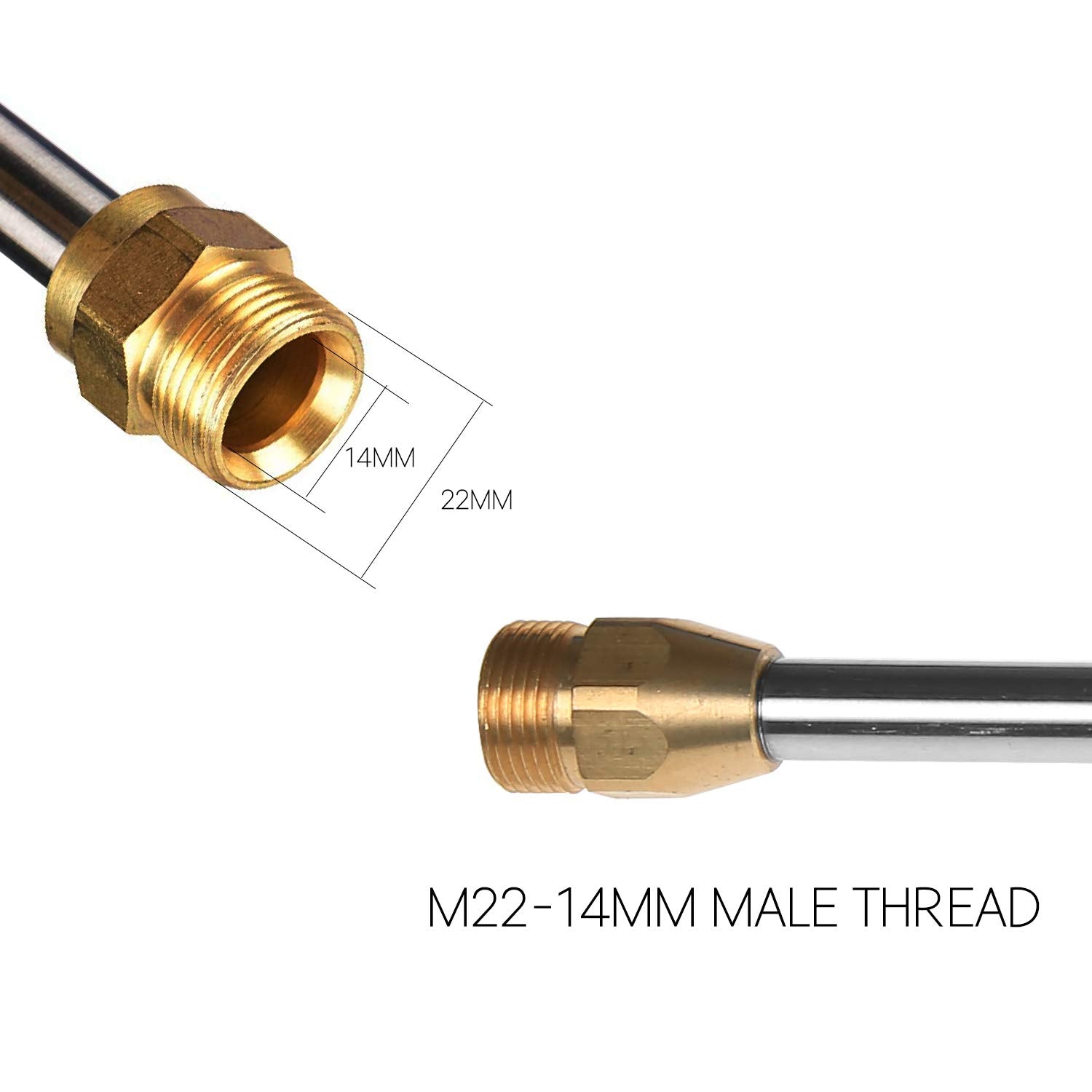Sooprinse Pressure Washer Wand close-up of brass fitting