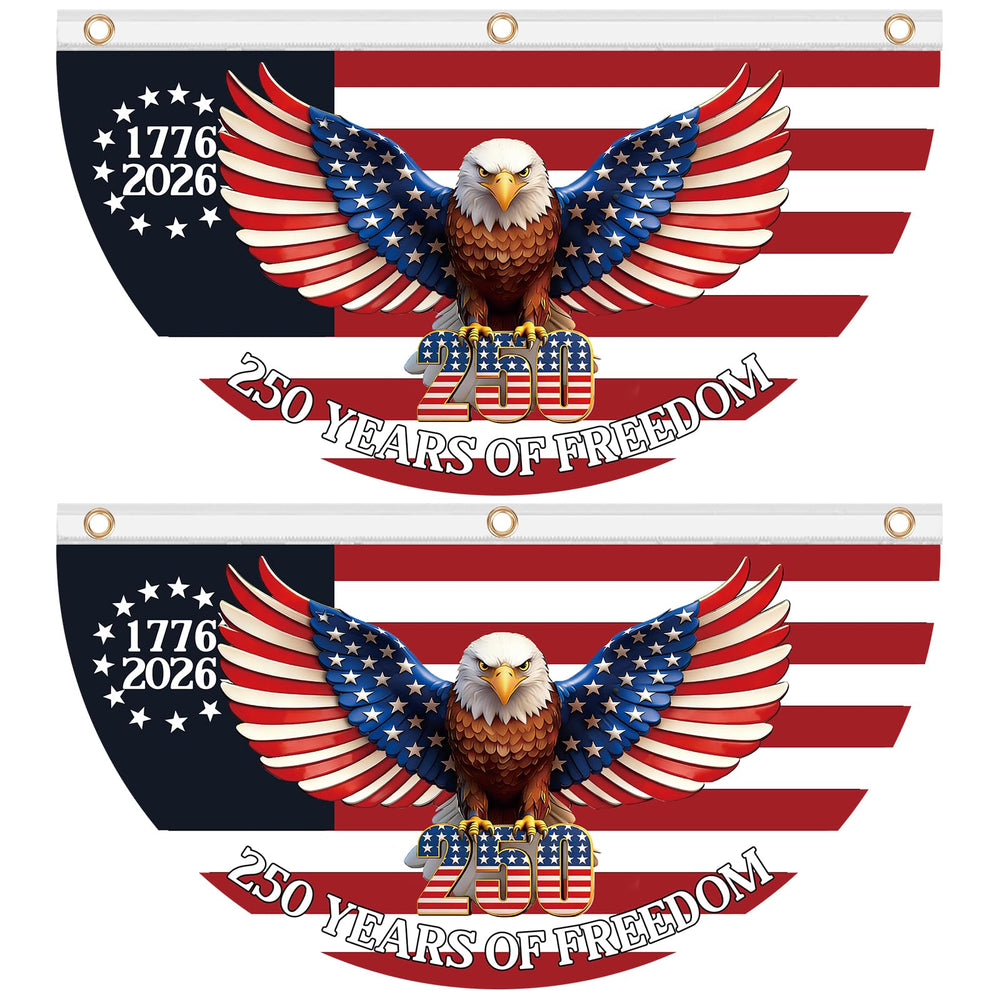 Sophena 2PCS 250th Anniversary USA Bunting Flag front view with eagle design