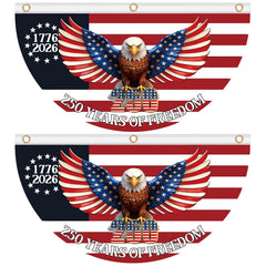 Sophena 2PCS 250th Anniversary USA Bunting Flag front view with eagle design