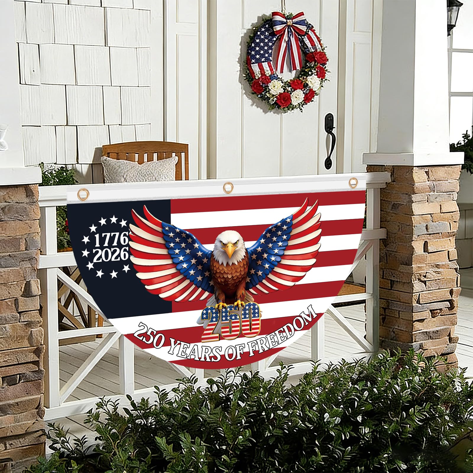 Sophena 2PCS USA Bunting Flag packaging display
