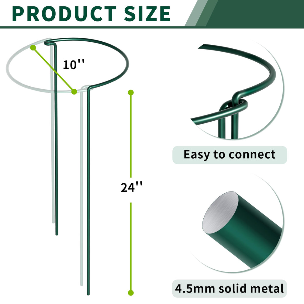 SORANGEUN heavy-duty metal plant support stakes in green