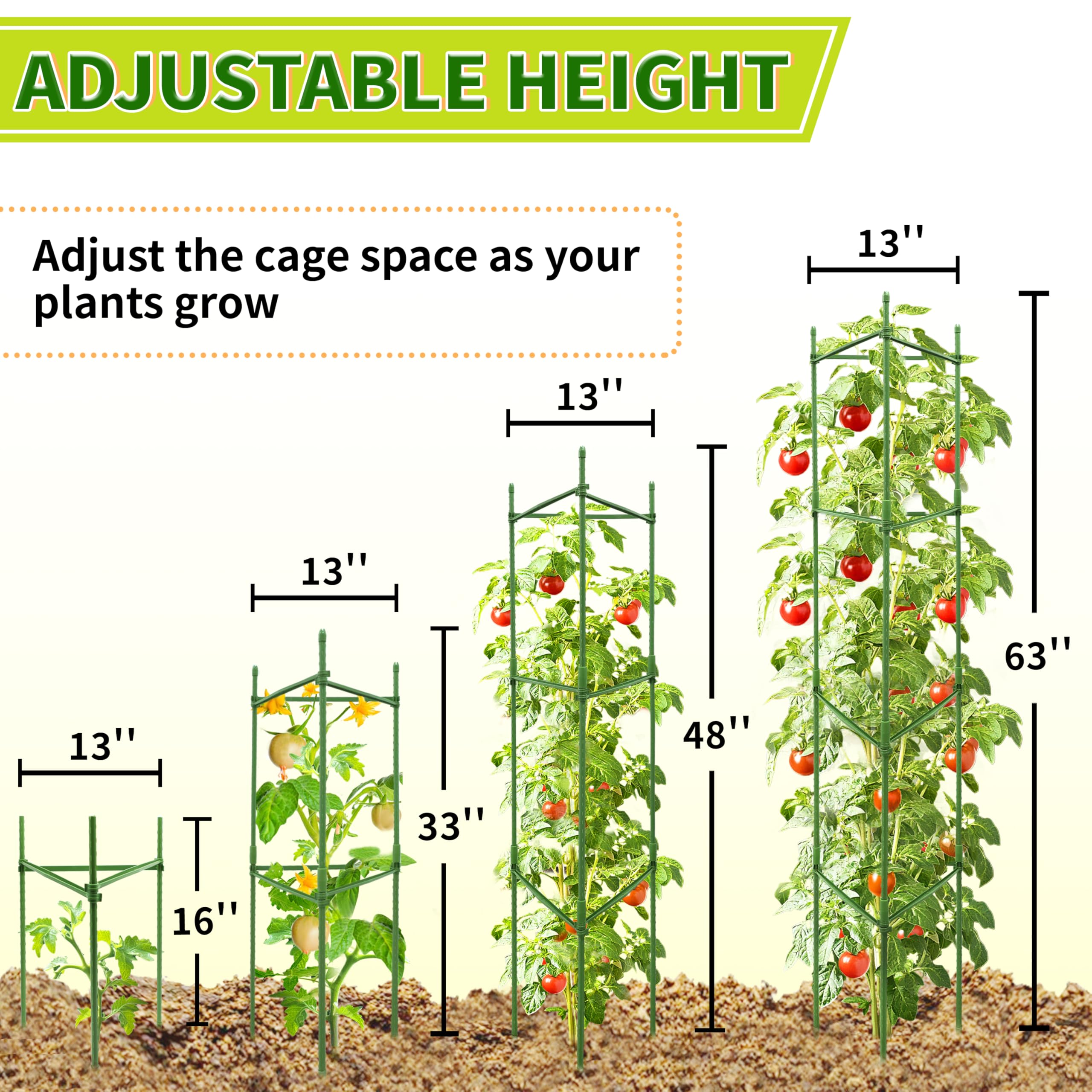 SORANGEUN tomato cage with climbing tomatoes