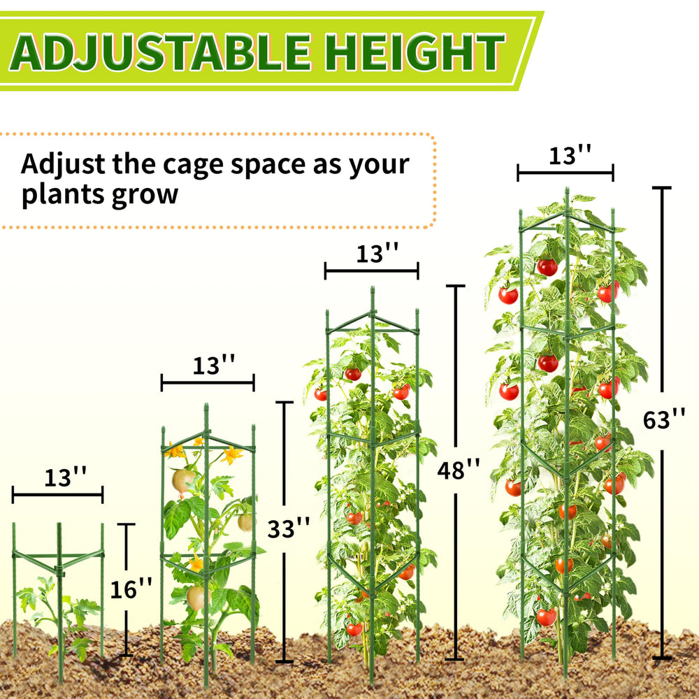 SORANGEUN tomato cage with climbing tomatoes