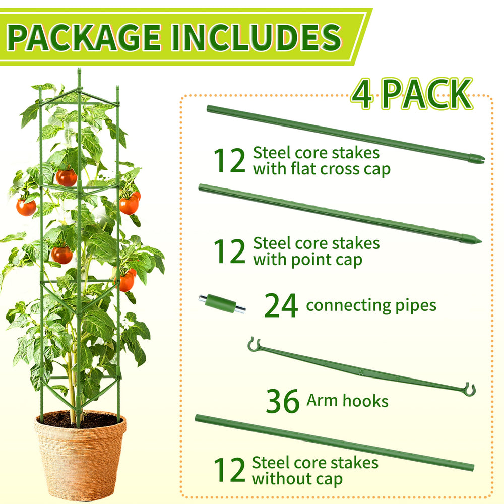 SORANGEUN tomato cages assembled in garden