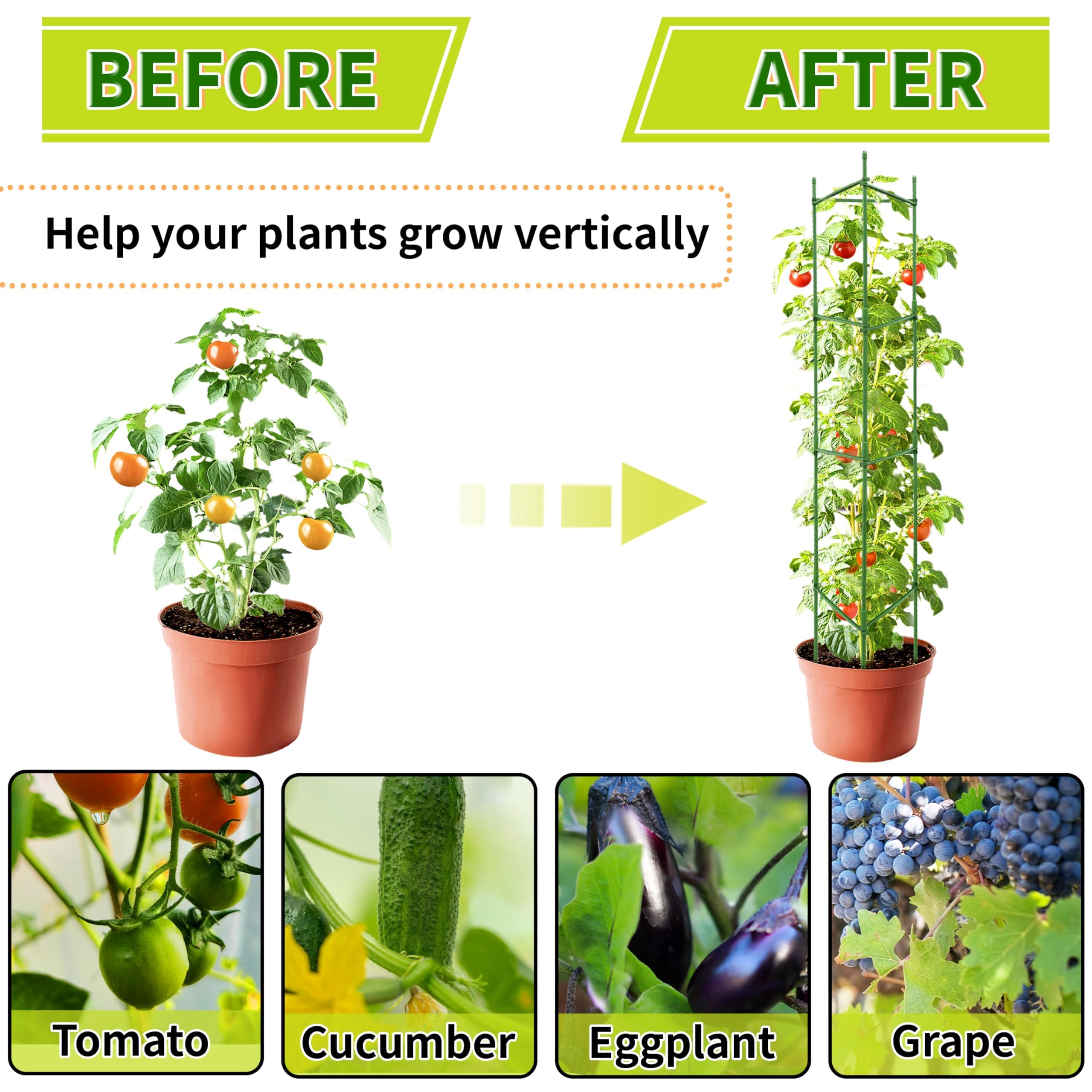 SORANGEUN tomato cages in a garden setting