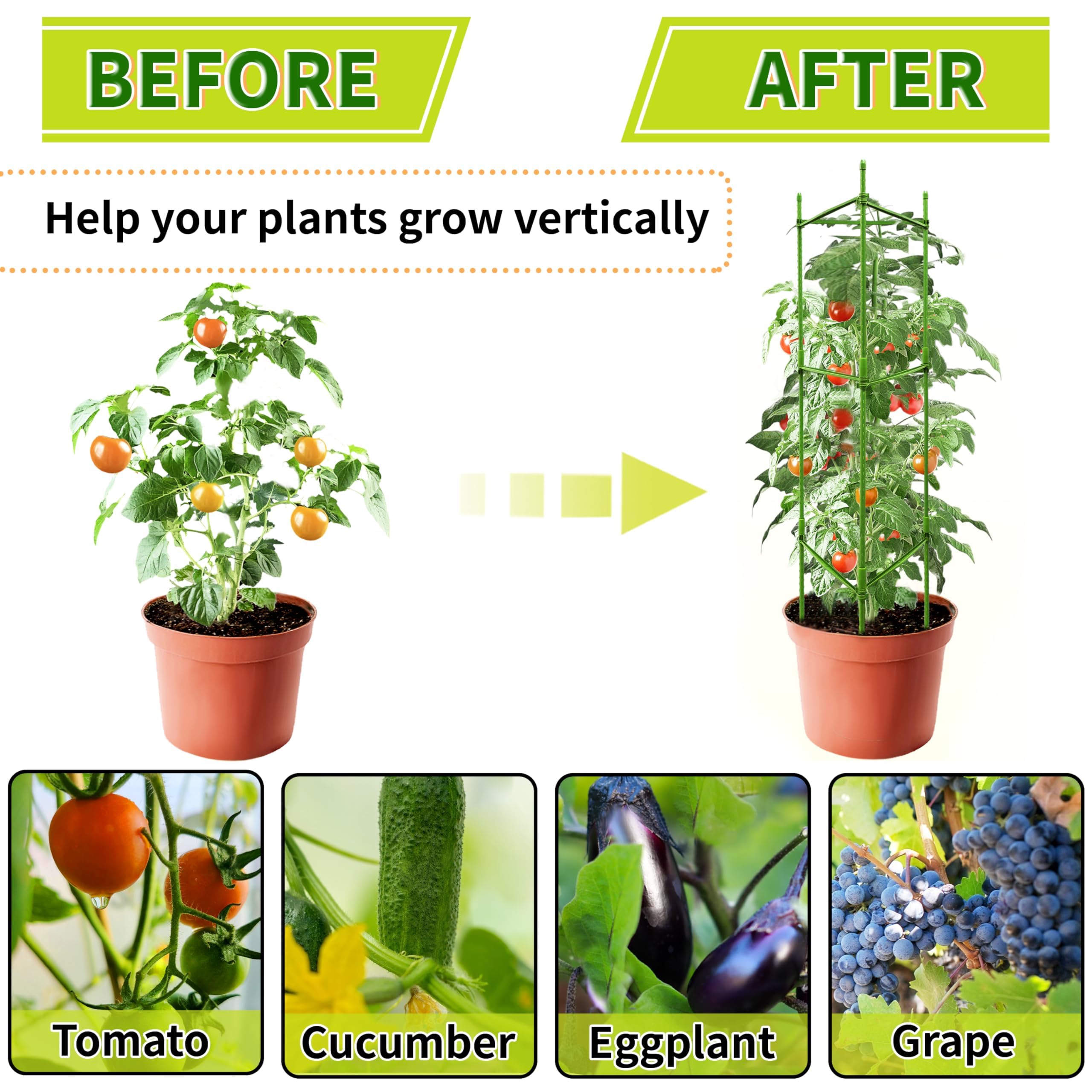 SORANGEUN tomato cages supporting climbing plants