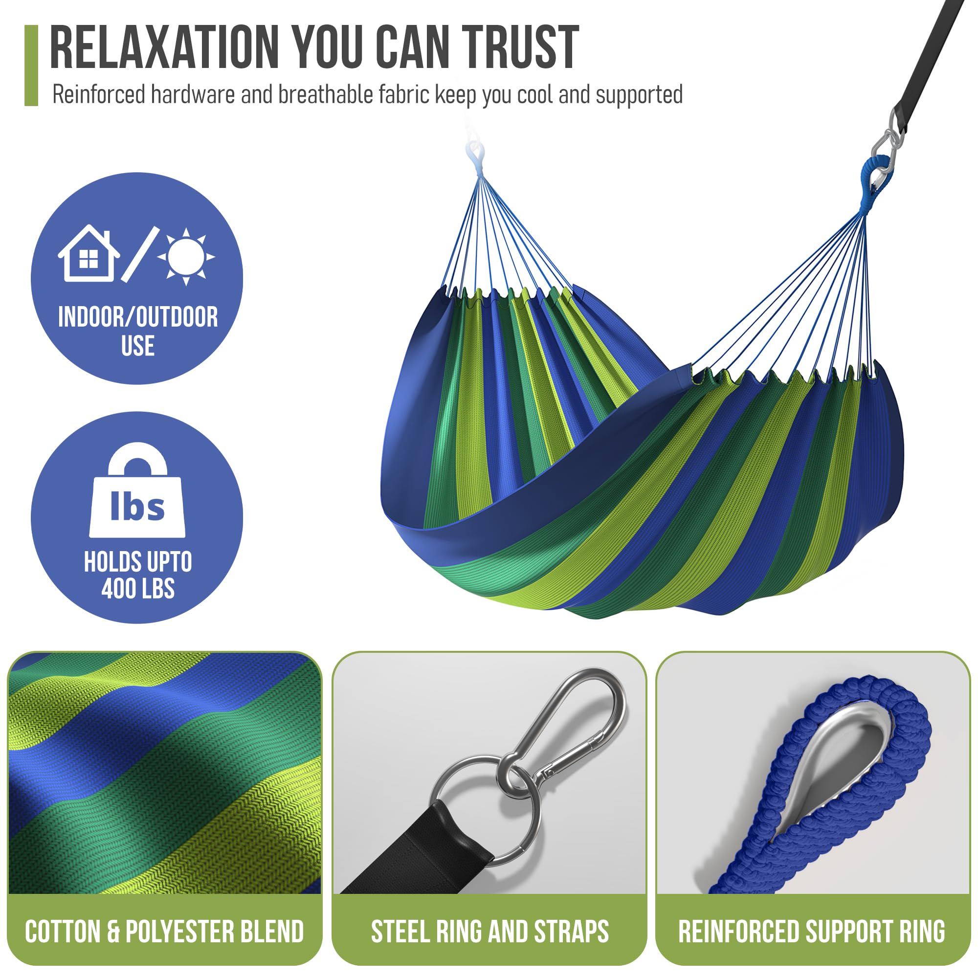 Sorbus hammock with included carrying pouch