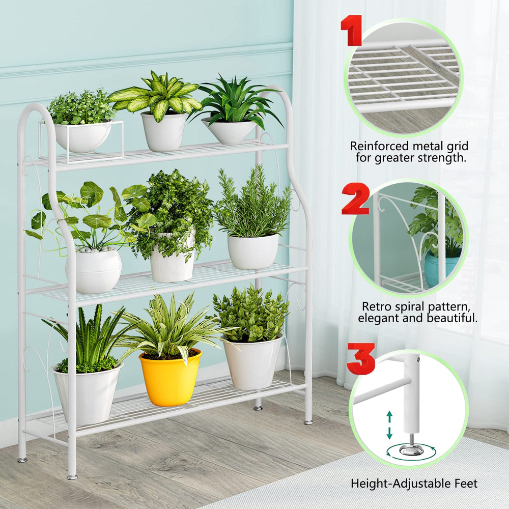 SORCEDAS 3 Tier Metal Plant Stand close-up of finish