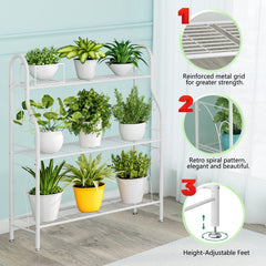 SORCEDAS 3 Tier Metal Plant Stand close-up of finish