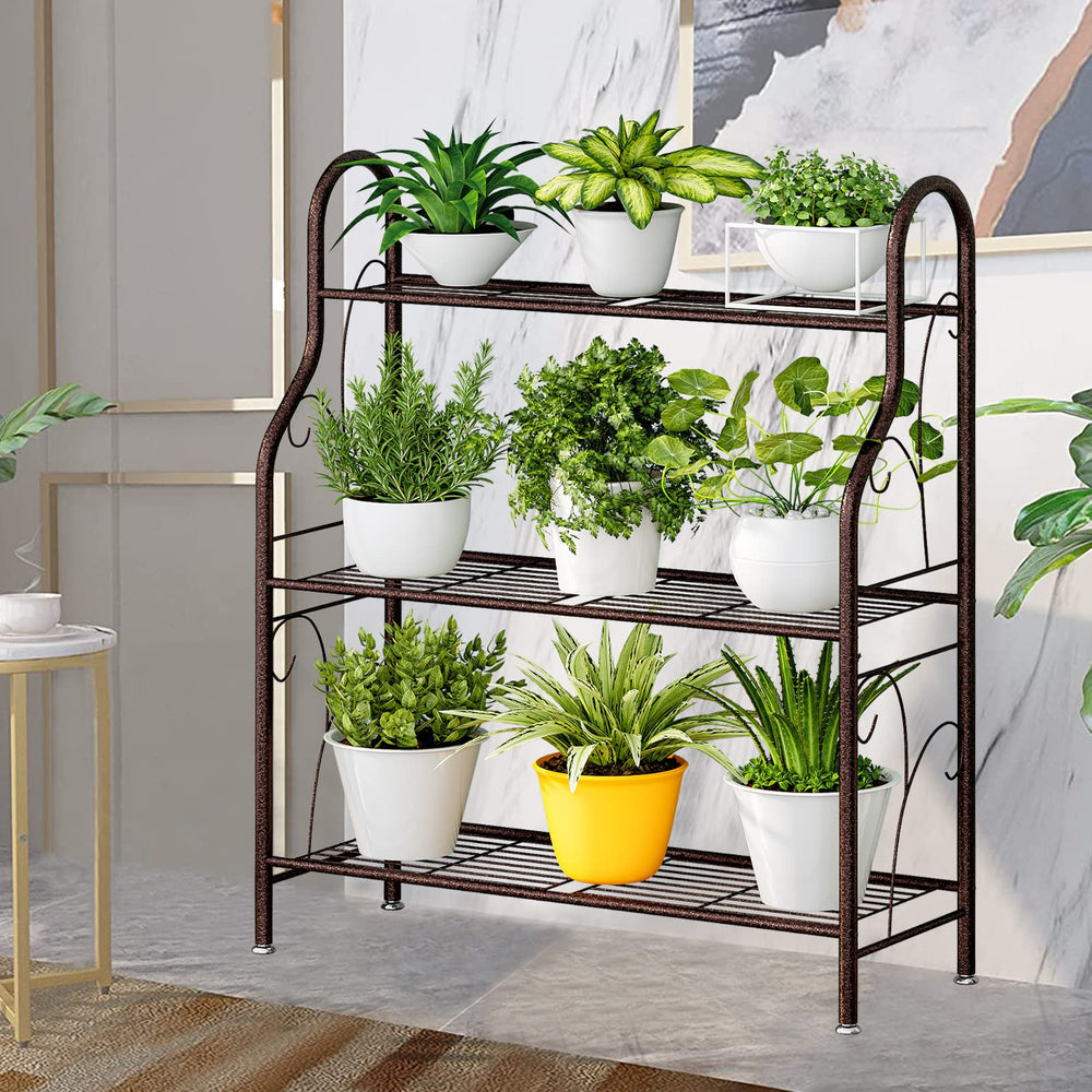SORCEDAS 3 Tier Plant Stand displayed with plants