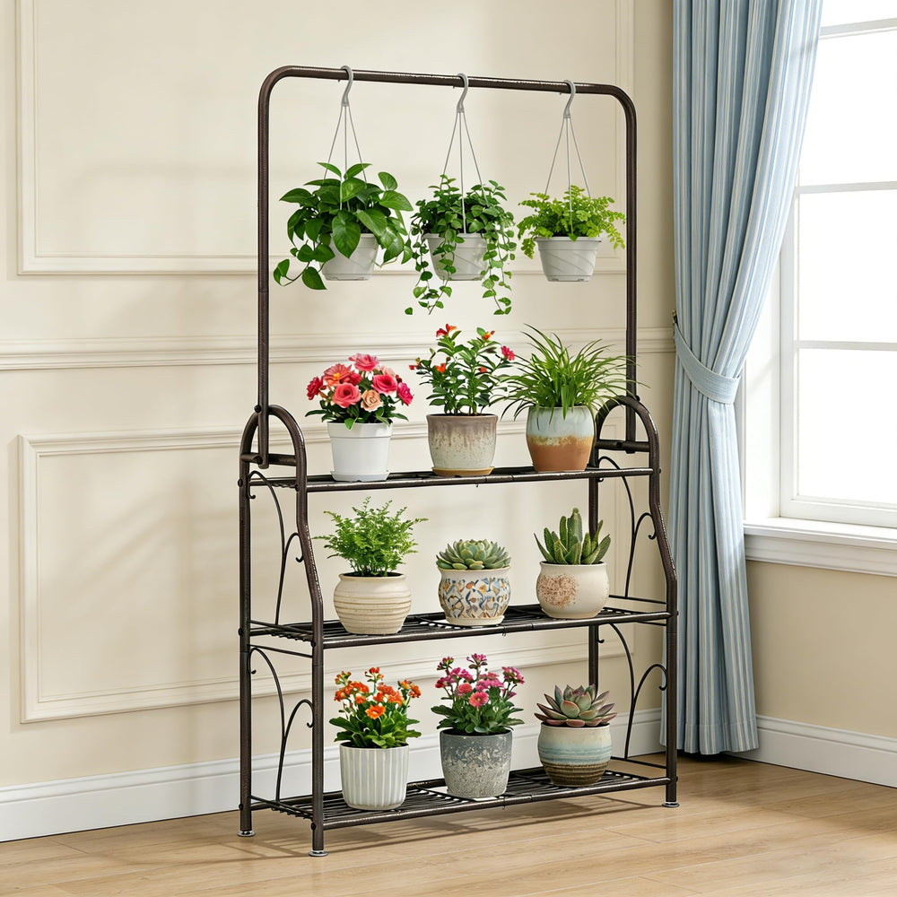 SORCEDAS 3 Tier Plant Stand with hanging feature