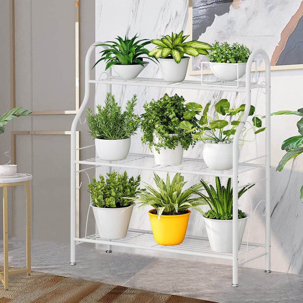 SORCEDAS Plant Stand with detailed view of assembly instructions