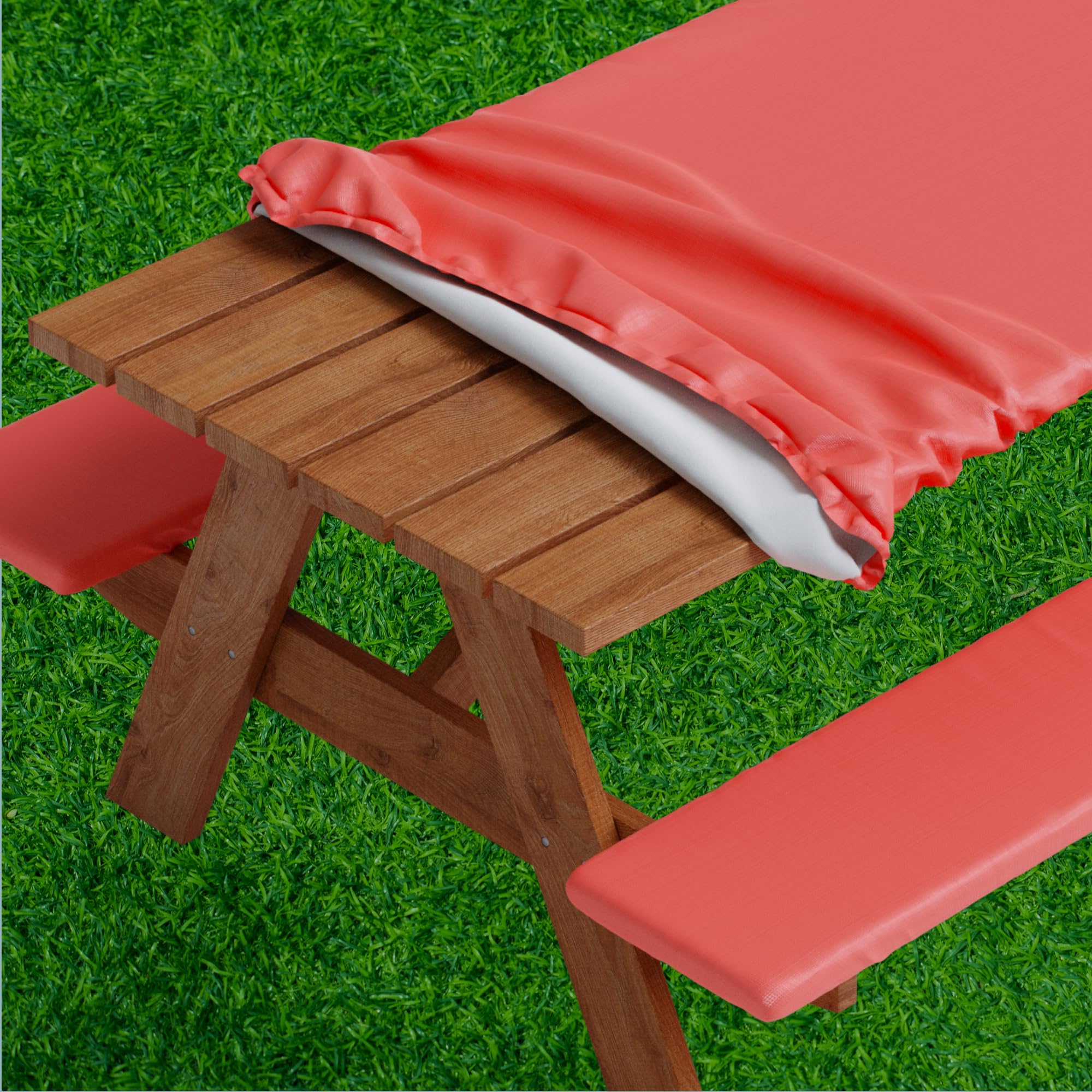 Sorfey Picnic Table Cover Set front view in red