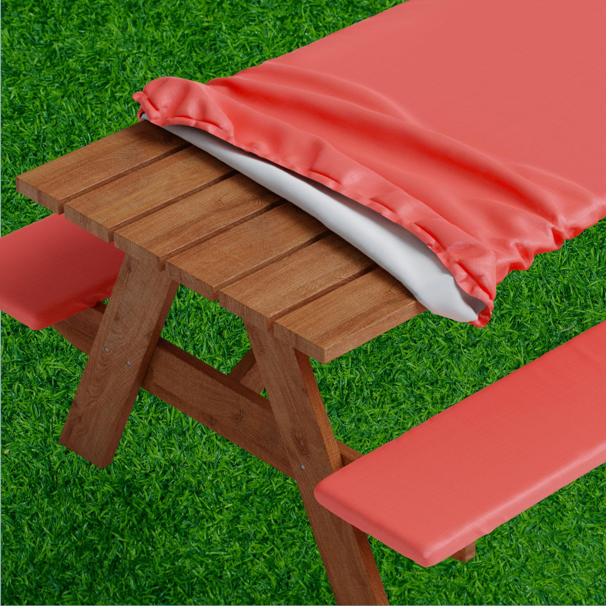 Sorfey Picnic Table Cover Set front view in red