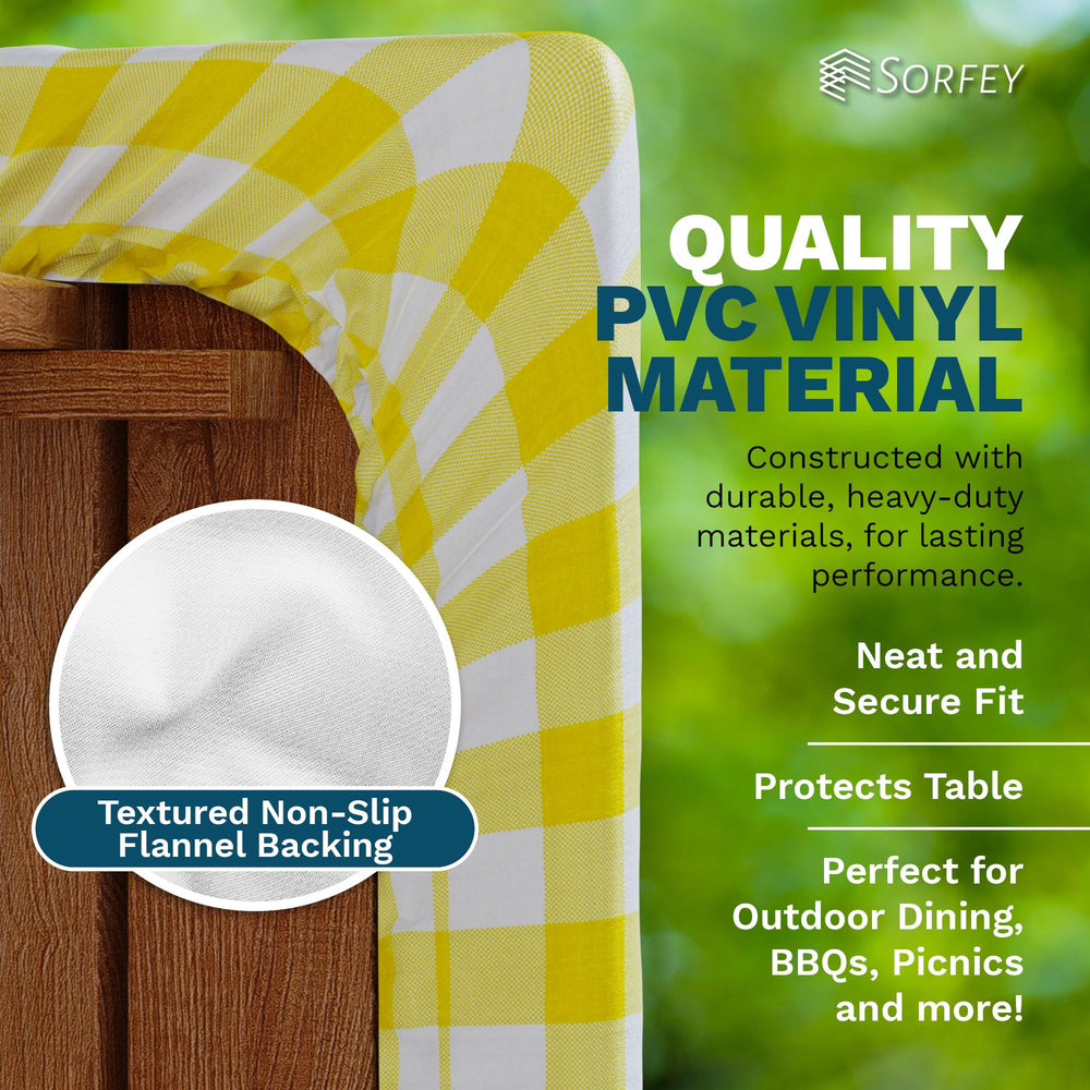 Sorfey Picnic Table Cover set on a picnic table outdoors
