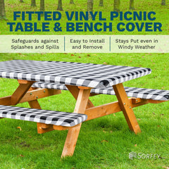 Sorfey Picnic Table Cover Set with bench covers
