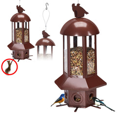 Sorflife squirrel proof bird feeder front view in brown