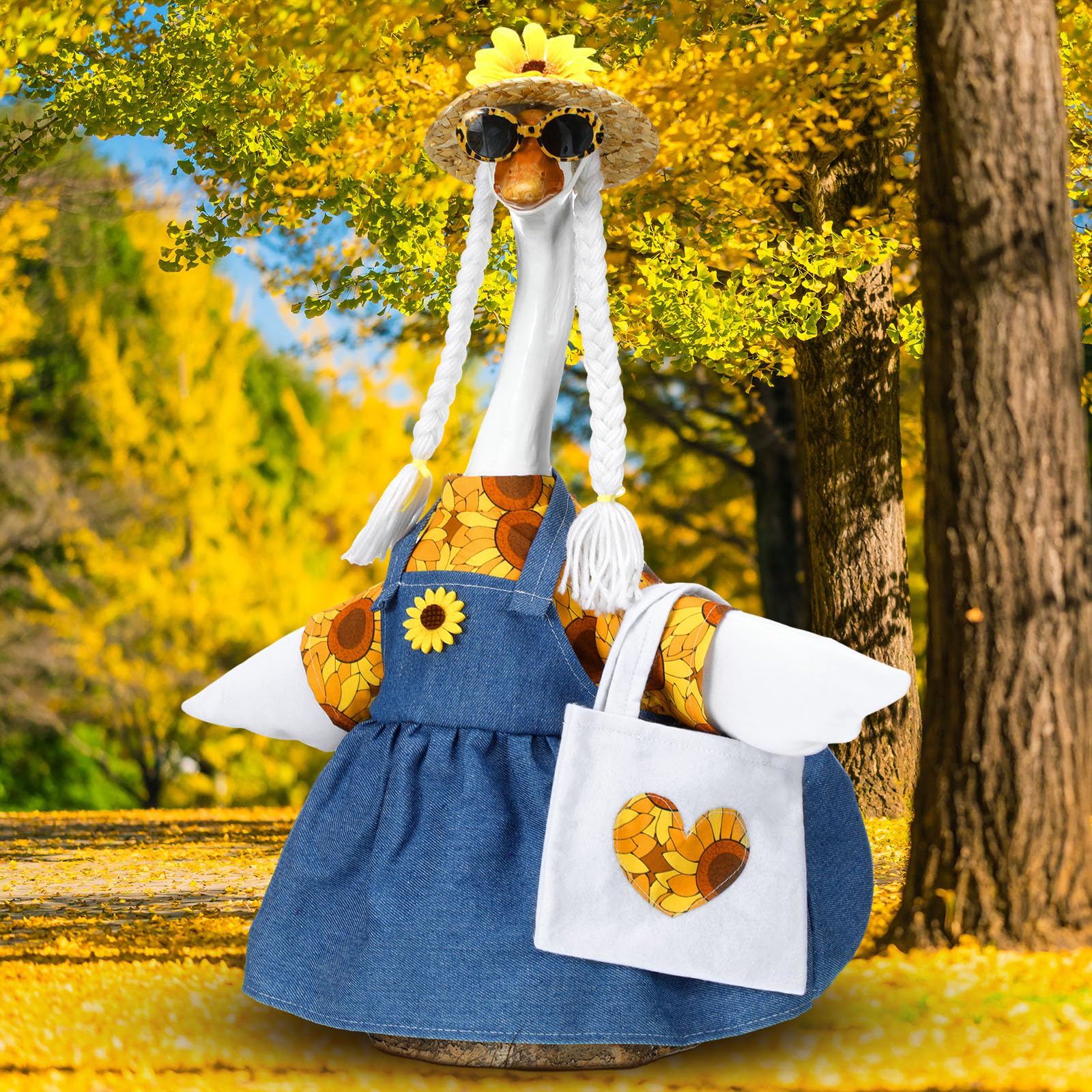 Soulchen 23 Inch Goose Outfit with Sunflower Design Front View