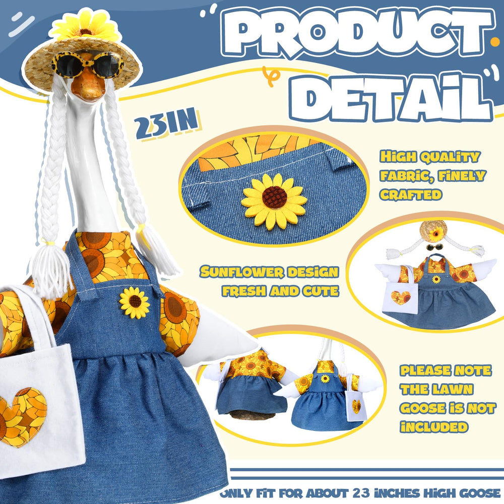 Soulchen Goose in Garden with Sunflower Outfit