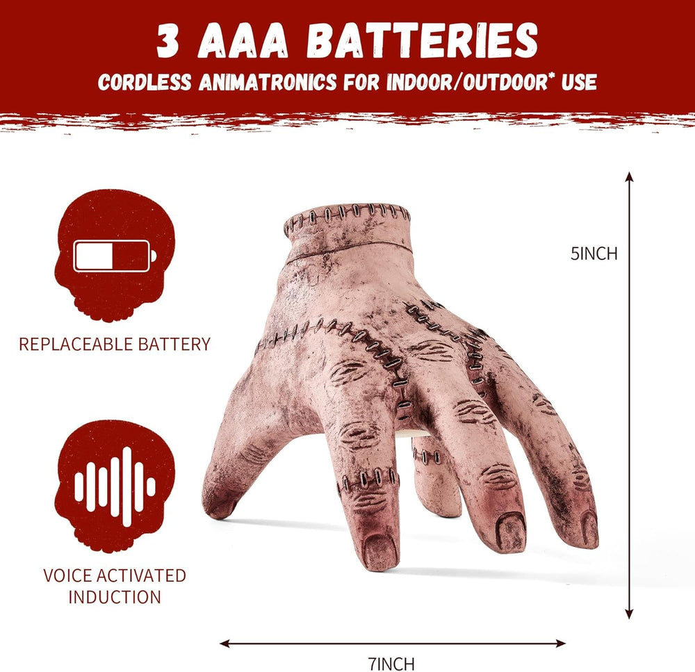 Sound-activated Crawling Zombie Hand in action