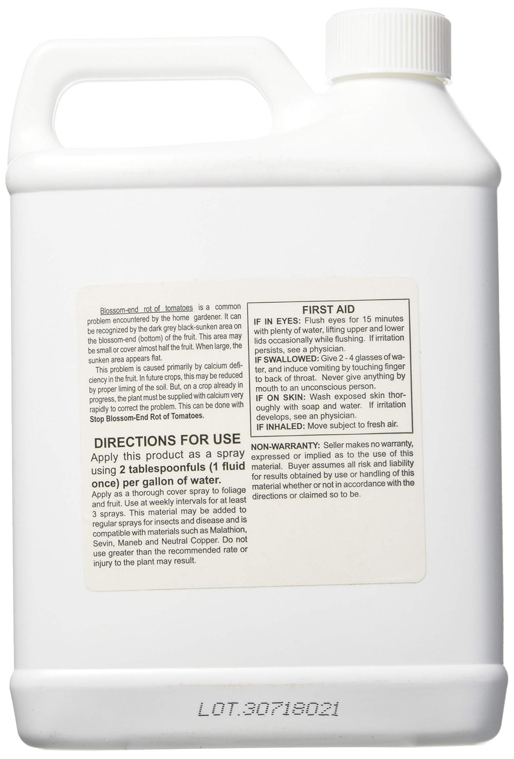 Southern Ag Stop Blossom-End Rot 32oz liquid fertilizer bottle side view