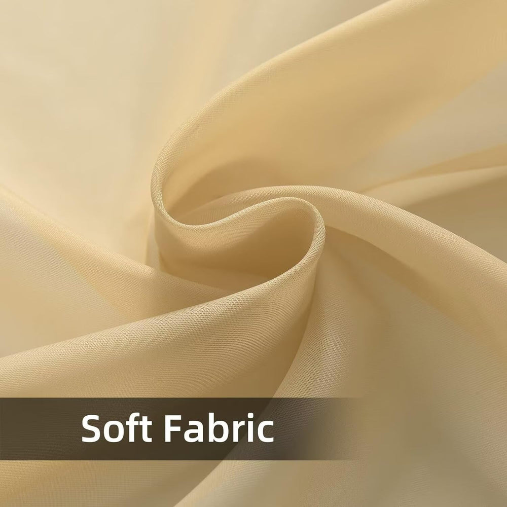 SpaceDresser Outdoor Sheer Curtain beige panel side view