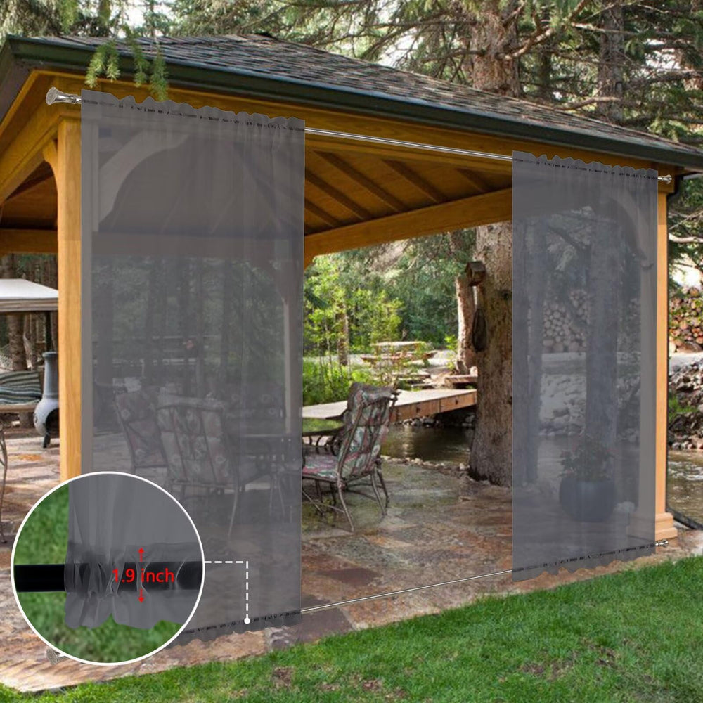 SpaceDresser Outdoor Sheer Curtains draping elegantly