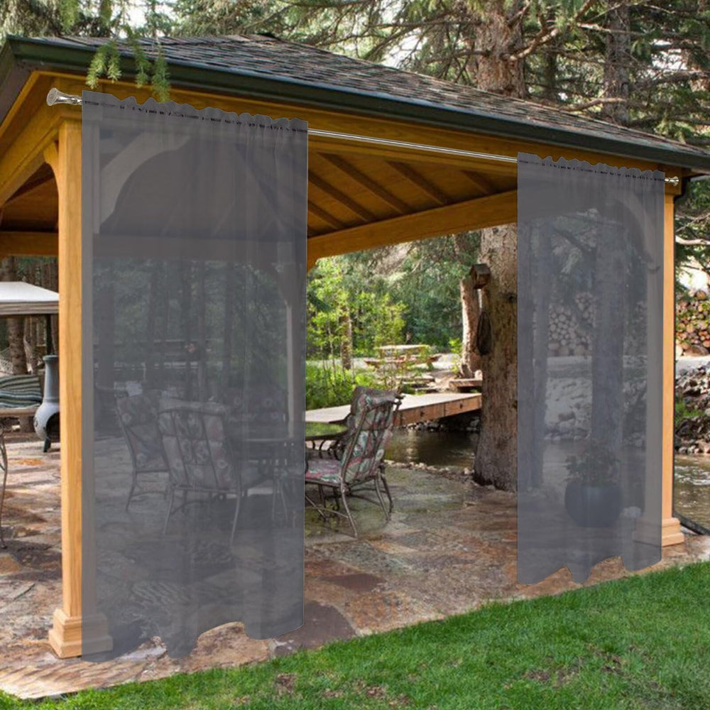 SpaceDresser Outdoor Sheer Curtains Grey front view