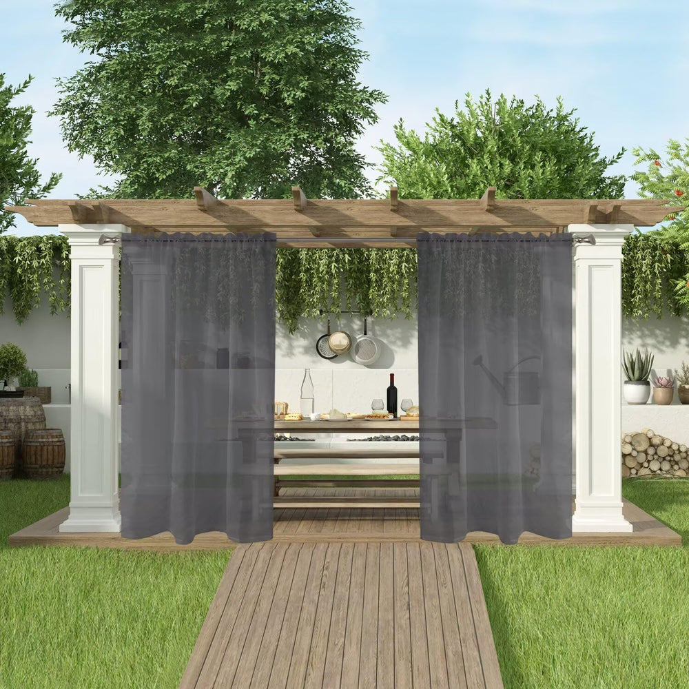 SpaceDresser sheer curtains in outdoor setting