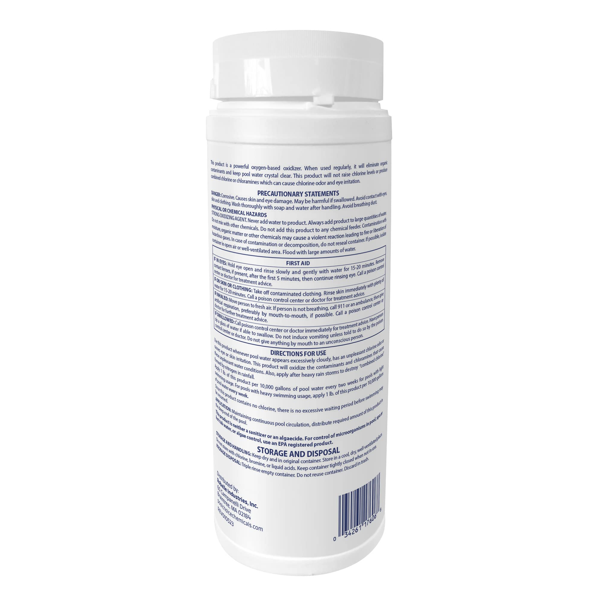 SpaChoice 2-Pounds Pool Shock packaging with product details